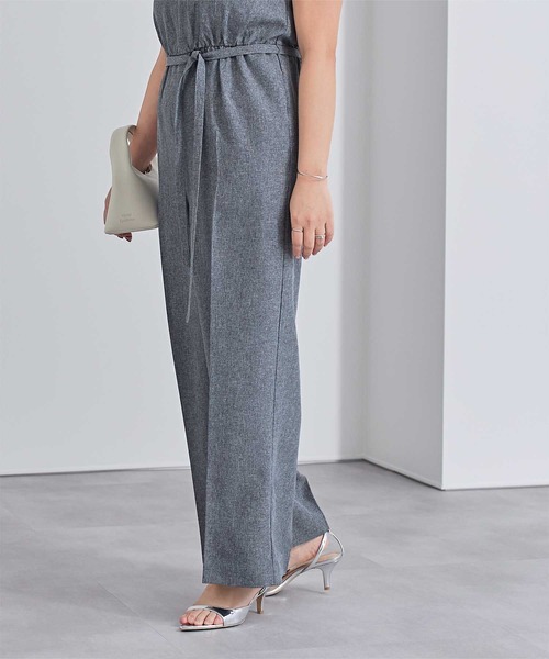 UR'S（ユアーズ）の「リネンライクヘンリーネックオールインワン