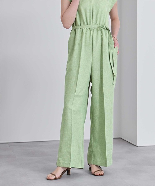 UR'S（ユアーズ）の「リネンライクヘンリーネックオールインワン（つなぎ/オールインワン・レディース・サンドベージュ/グリーン/ブラック/グリーン系その他/アイボリー/ブルー系その他・L/M/S）」の14枚目の写真