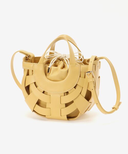 le.coeur blanc（ルクールブラン）の「ハーフムーンメッシュ2WAYショルダー（ショルダーバッグ・レディース・アイボリー/イエロー/グリーン・FREE）」の3枚目の写真