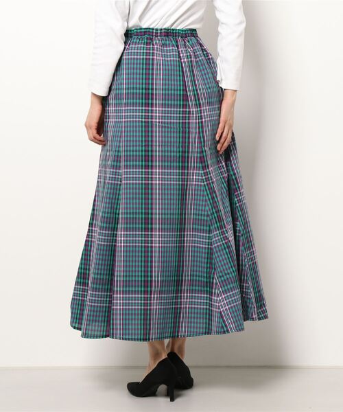 INCEDE（インシード）の「マドラスチェックフレアスカート（スカート・レディース・ネイビー/オレンジ/グリーン・LL/3L/4L/M/L）」の5枚目の写真