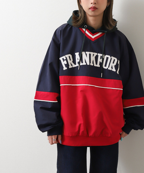 ZIP FIVE（ジップファイブ）の「【loot box】 切替カレッジロゴ　ナイロンプルオーバー（その他トップス・レディース・ブルーグリーン/ネイビー系/ネイビー系1/イエロー系・MEDIUM/LARGE）」の10枚目の写真