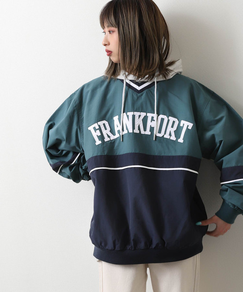 ZIP FIVE（ジップファイブ）の「【loot box】 切替カレッジロゴ　ナイロンプルオーバー（その他トップス・レディース・ブルーグリーン/ネイビー系/ネイビー系1/イエロー系・MEDIUM/LARGE）」の7枚目の写真