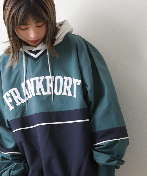 ZIP FIVE（ジップファイブ）の「【loot box】 切替カレッジロゴ　ナイロンプルオーバー（その他トップス・レディース・ブルーグリーン/ネイビー系/ネイビー系1/イエロー系・MEDIUM/LARGE）」の8枚目の写真