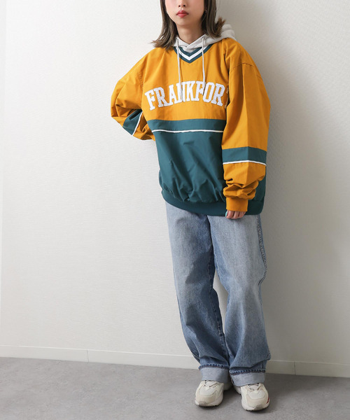 ZIP FIVE（ジップファイブ）の「【loot box】 切替カレッジロゴ　ナイロンプルオーバー（その他トップス・レディース・ブルーグリーン/ネイビー系/ネイビー系1/イエロー系・MEDIUM/LARGE）」の18枚目の写真