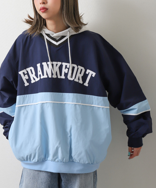 ZIP FIVE（ジップファイブ）の「【loot box】 切替カレッジロゴ　ナイロンプルオーバー（その他トップス・レディース・ブルーグリーン/ネイビー系/ネイビー系1/イエロー系・MEDIUM/LARGE）」の14枚目の写真