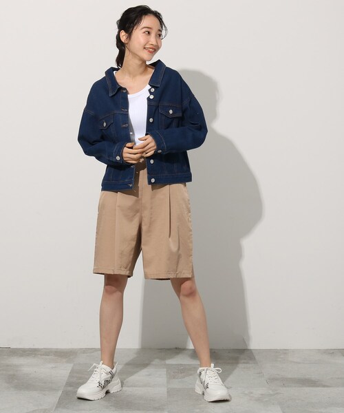 Cutie Blonde（キューティーブロンド）の「◆バックレースアップGジャン（デニムジャケット・レディース・ライトブルー/ネイビー・01/02/03）」の9枚目の写真