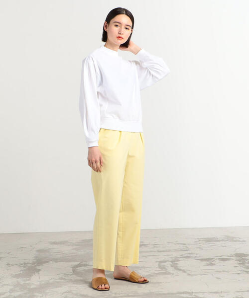 TOMORROWLAND （トゥモローランド）の「コットンハイゲージジャージー ボリュームスリーブプルオーバー（スウェット・レディース・チャコールグレー/ホワイト・S）」の4枚目の写真