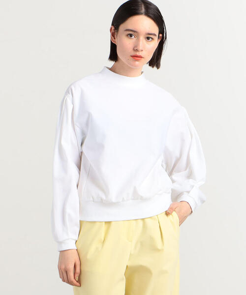 TOMORROWLAND （トゥモローランド）の「コットンハイゲージジャージー ボリュームスリーブプルオーバー（スウェット・レディース・チャコールグレー/ホワイト・S）」の5枚目の写真