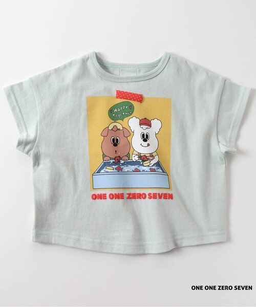 apres les cours(アプレレクール)の「1107 NIPPONツアー イラストTシャツ(Tシャツ/カットソー・キッズ・オレンジ/ミント/オフホワイト/ピンク・100/120/130/90/110/80)」の2枚目の写真