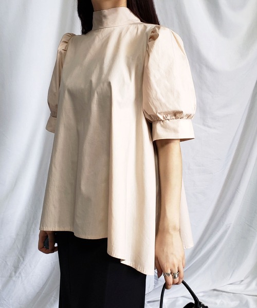 me+em select（ミームセレクト）の「【 ２way ／  5color  】ビッグリボンハイネックパフスリーブフレアブラウス（シャツ/ブラウス・レディース・ホワイト/ブラック/ベージュ/ピンク/モカ・FREE）」の13枚目の写真