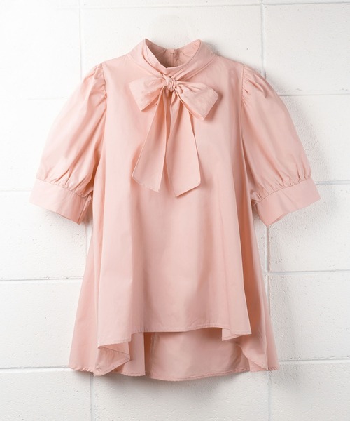 me+em select（ミームセレクト）の「【 ２way ／  5color  】ビッグリボンハイネックパフスリーブフレアブラウス（シャツ/ブラウス・レディース・ホワイト/ブラック/ベージュ/ピンク/モカ・FREE）」の15枚目の写真