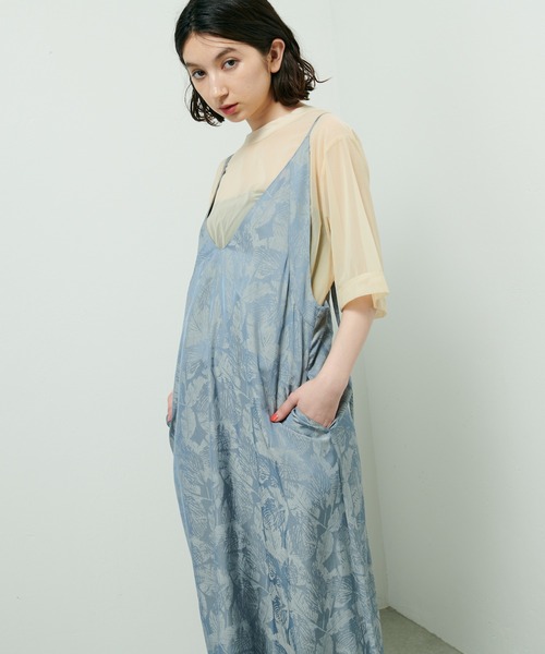 Lui's（ルイス）の「リーフジャガードキャミワンピース（ワンピース・レディース・ブルー/グリーン・FREE）」の2枚目の写真