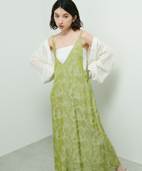 Lui's（ルイス）の「リーフジャガードキャミワンピース（ワンピース・レディース・ブルー/グリーン・FREE）」の6枚目の写真