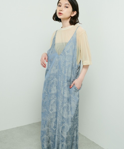 Lui's（ルイス）の「リーフジャガードキャミワンピース（ワンピース・レディース・ブルー/グリーン・FREE）」の4枚目の写真