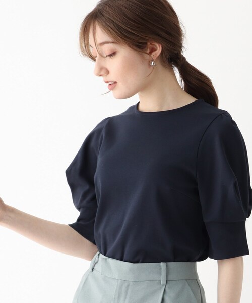 index(インデックス)の「◆SUPIMAコットンスムースタックスリーブトップス【WEB限定カラー・サイズ】(Tシャツ/カットソー・レディース・ライトグレー/パープル/ネイビー/ガンメタ/ホワイト系その他3/ライトオレンジ系・40/38/42/36)」の4枚目の写真