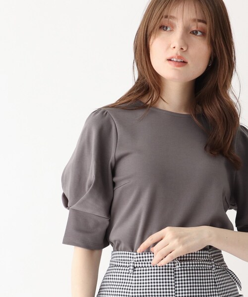 index(インデックス)の「◆SUPIMAコットンスムースタックスリーブトップス【WEB限定カラー・サイズ】(Tシャツ/カットソー・レディース・ライトグレー/パープル/ネイビー/ガンメタ/ホワイト系その他3/ライトオレンジ系・40/38/42/36)」の6枚目の写真