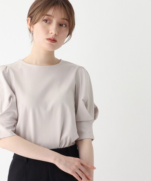 index(インデックス)の「◆SUPIMAコットンスムースタックスリーブトップス【WEB限定カラー・サイズ】(Tシャツ/カットソー・レディース・ライトグレー/パープル/ネイビー/ガンメタ/ホワイト系その他3/ライトオレンジ系・40/38/42/36)」の3枚目の写真