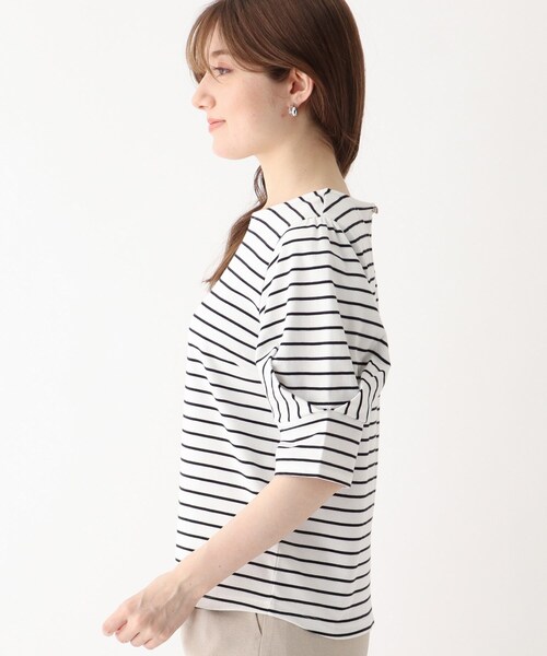 index(インデックス)の「◆SUPIMAコットンスムースタックスリーブトップス【WEB限定カラー・サイズ】(Tシャツ/カットソー・レディース・ライトグレー/パープル/ネイビー/ガンメタ/ホワイト系その他3/ライトオレンジ系・40/38/42/36)」の8枚目の写真