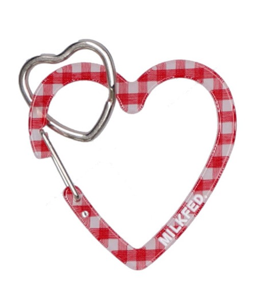 MILKFED.（ミルクフェド）の「NEO HEART CARABINER GINGHAM/ギンガムチェック/ハート カラビナ/キーホルダー（キーホルダー・レディース・ライトブルー/ブラック/ベージュ/レッド/ライトピンク・ONE SIZE）」の5枚目の写真