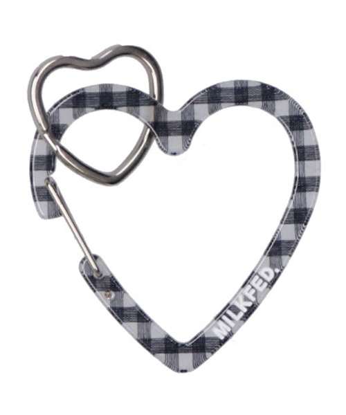 MILKFED.（ミルクフェド）の「NEO HEART CARABINER GINGHAM/ギンガムチェック/ハート カラビナ/キーホルダー（キーホルダー・レディース・ライトブルー/ブラック/ベージュ/レッド/ライトピンク・ONE SIZE）」の2枚目の写真