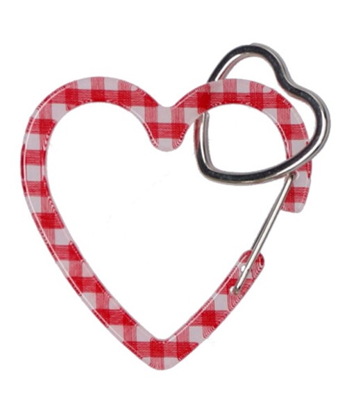 NEO HEART CARABINER GINGHAM/ギンガムチェック/ハート カラビナ