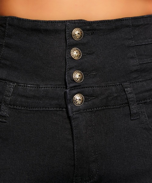 babyShoop（ベイビーシュープ）の「ハイウエストロングパンツ（デニムパンツ・レディース・ネイビー/ブルー/ブラック・LARGE/MEDIUM/SMALL）」の13枚目の写真