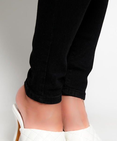 babyShoop（ベイビーシュープ）の「ハイウエストロングパンツ（デニムパンツ・レディース・ネイビー/ブルー/ブラック・LARGE/MEDIUM/SMALL）」の10枚目の写真