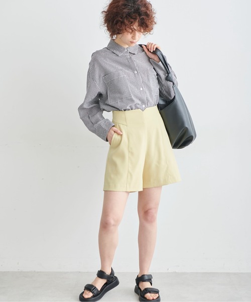 FREE'S MART（フリーズマート）の「◆ツイルハイウエストショートパンツ（その他パンツ・レディース・グリーン/ブラック/ベージュ・SMALL/MEDIUM）」の15枚目の写真