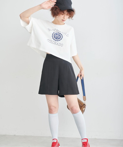 FREE'S MART（フリーズマート）の「◆ツイルハイウエストショートパンツ（その他パンツ・レディース・グリーン/ブラック/ベージュ・SMALL/MEDIUM）」の10枚目の写真