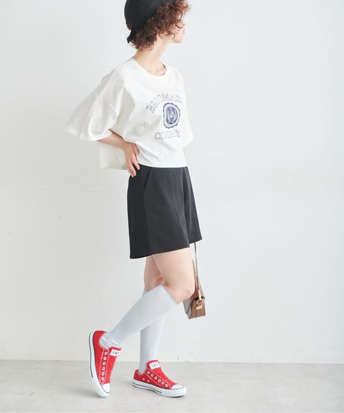 FREE'S MART（フリーズマート）の「◆ツイルハイウエストショートパンツ（その他パンツ・レディース・グリーン/ブラック/ベージュ・SMALL/MEDIUM）」の12枚目の写真