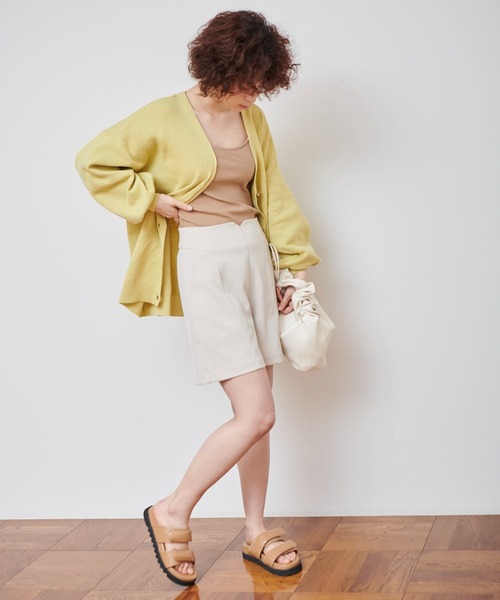 FREE'S MART（フリーズマート）の「◆ツイルハイウエストショートパンツ（その他パンツ・レディース・グリーン/ブラック/ベージュ・SMALL/MEDIUM）」の5枚目の写真