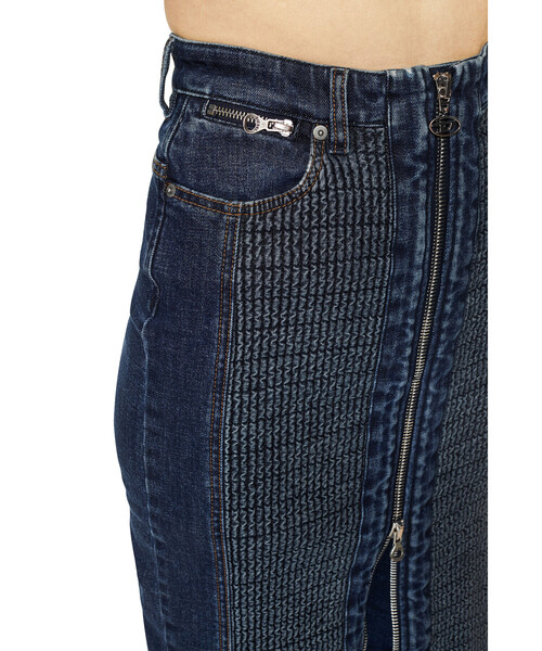 DIESEL（ディーゼル）の「レディース デニムスカート タイトフィット ジップアップ スモッキングステッチ（デニムスカート・レディース・インディゴブルー・27inch/25inch/29inch/23inch）」の5枚目の写真