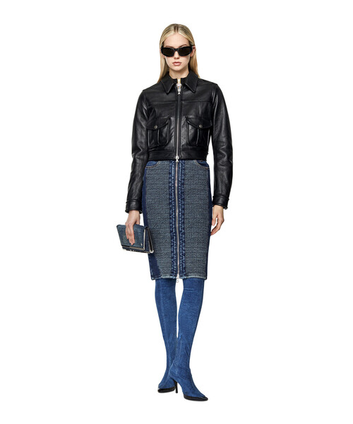 DIESEL（ディーゼル）の「レディース デニムスカート タイトフィット ジップアップ スモッキングステッチ（デニムスカート・レディース・インディゴブルー・27inch/25inch/29inch/23inch）」の6枚目の写真