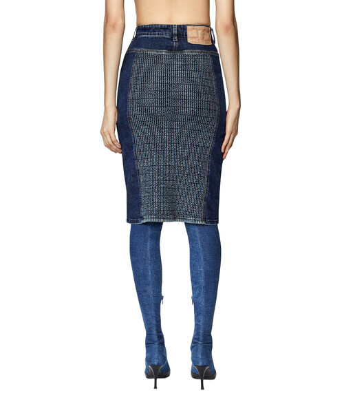 DIESEL（ディーゼル）の「レディース デニムスカート タイトフィット ジップアップ スモッキングステッチ（デニムスカート・レディース・インディゴブルー・27inch/25inch/29inch/23inch）」の12枚目の写真