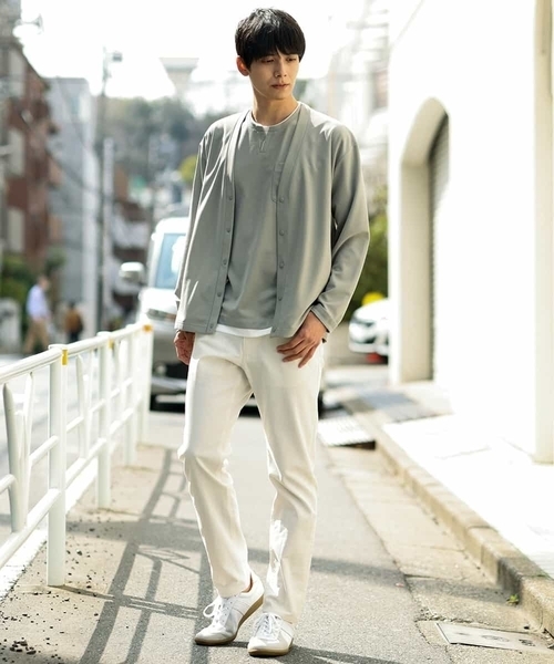 a.v.v（アーヴェヴェ）の「【S-XXL/涼感/ドライタッチ】梨地フェイクレイヤードカットソー（Tシャツ/カットソー・メンズ・グレー/ブルー/ミント/オレンジ/グリーン・50/48/52/44/46）」の11枚目の写真