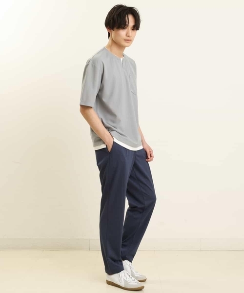 a.v.v（アーヴェヴェ）の「【S-XXL/涼感/ドライタッチ】梨地フェイクレイヤードカットソー（Tシャツ/カットソー・メンズ・グレー/ブルー/ミント/オレンジ/グリーン・50/48/52/44/46）」の17枚目の写真