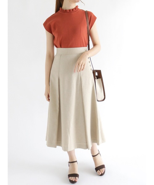 Te chichi（テチチ）の「【貴島明日香コラボ】スタンドフリルネックニット（ニット/セーター・レディース・ブラック/ベージュ/オレンジ・ﾌﾘ-）」の14枚目の写真