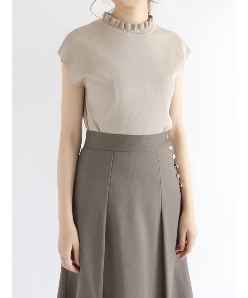 Te chichi（テチチ）の「【貴島明日香コラボ】スタンドフリルネックニット（ニット/セーター・レディース・ブラック/ベージュ/オレンジ・ﾌﾘ-）」の20枚目の写真