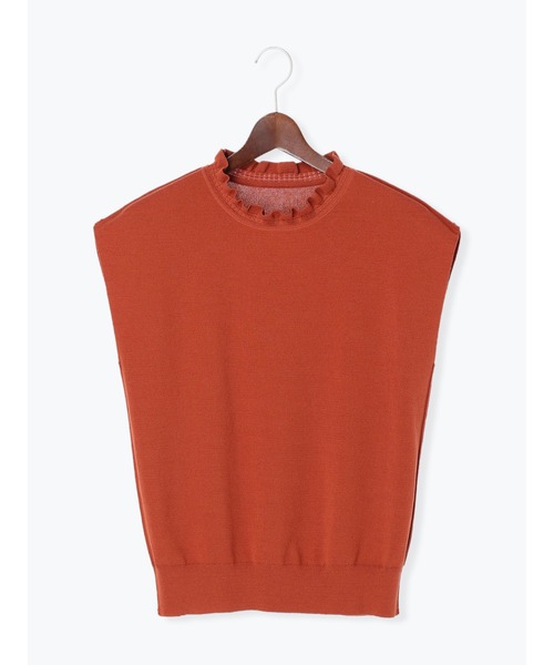 Te chichi（テチチ）の「【貴島明日香コラボ】スタンドフリルネックニット（ニット/セーター・レディース・ブラック/ベージュ/オレンジ・ﾌﾘ-）」の22枚目の写真