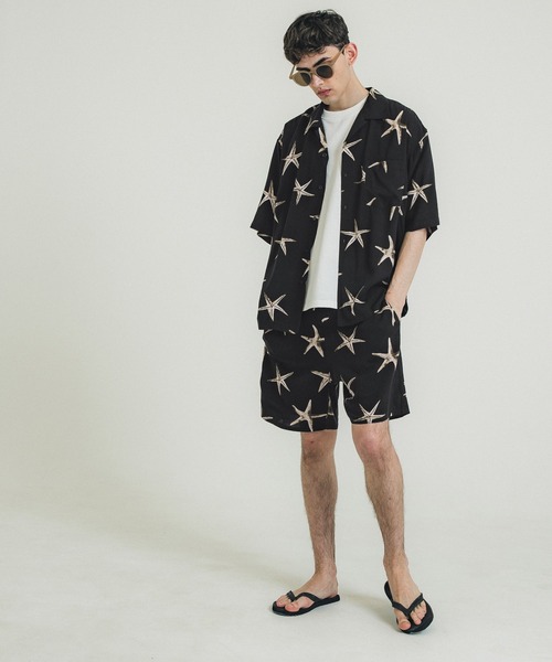 coca(coca)(コカ)の「ヒトデ柄ハーフパンツ(その他パンツ・メンズ・ブラック・M/L)」の2枚目の写真