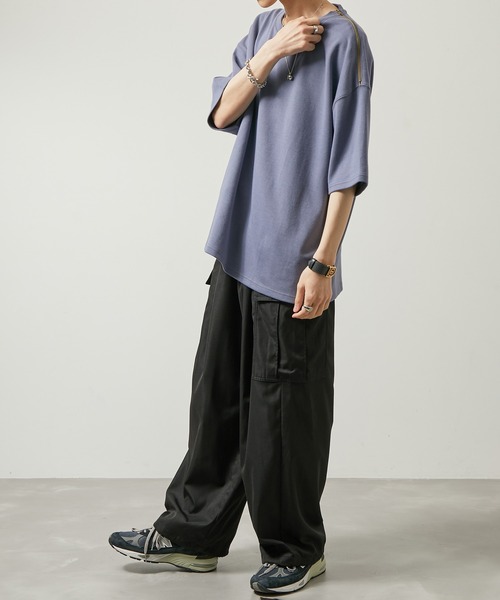 iisy（イージー）の「【 iisy 】ショルダージップビッグカットソー（Tシャツ/カットソー・メンズ・ホワイト/ブラック/ブルー系その他4・S/M/L/XL）」の13枚目の写真