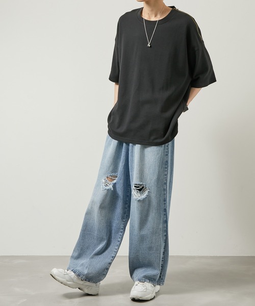 iisy（イージー）の「【 iisy 】ショルダージップビッグカットソー（Tシャツ/カットソー・メンズ・ホワイト/ブラック/ブルー系その他4・S/M/L/XL）」の15枚目の写真