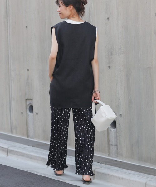 CIAOPANIC TYPY(チャオパニックティピー)の「カットプリーツ配色メローパンツ(その他パンツ・レディース・ブラック系その他/グリーン/アイボリー/ブラック/ピンク・ONE SIZE)」の9枚目の写真