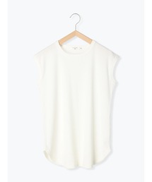 Samansa Mos2 blue | ジャカードテレコノースリーブプルオーバー(Tシャツ/カットソー)