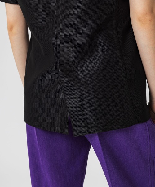 UNITED TOKYO（ユナイテッドトウキョウ）の「ハーフスリーブサマーノーカラージャケット（ノーカラージャケット・レディース・ブラック/ホワイト・FREE）」の5枚目の写真