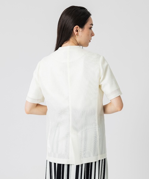 UNITED TOKYO（ユナイテッドトウキョウ）の「ハーフスリーブサマーノーカラージャケット（ノーカラージャケット・レディース・ブラック/ホワイト・FREE）」の16枚目の写真