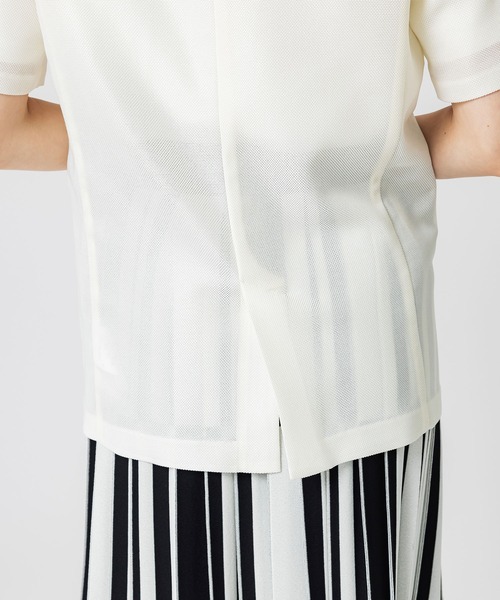 UNITED TOKYO（ユナイテッドトウキョウ）の「ハーフスリーブサマーノーカラージャケット（ノーカラージャケット・レディース・ブラック/ホワイト・FREE）」の9枚目の写真