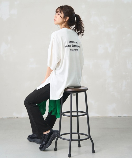 ODORATA（オドラタ）の「MESSAGE TEE（Tシャツ/カットソー・レディース・ホワイト・FREE）」の5枚目の写真