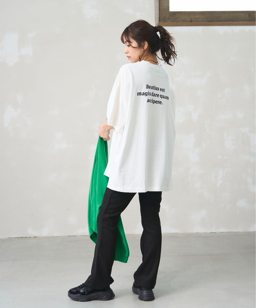 ODORATA（オドラタ）の「MESSAGE TEE（Tシャツ/カットソー・レディース・ホワイト・FREE）」の4枚目の写真