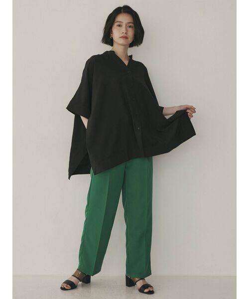 COTORICA（コトリカ）の「スクエアシャツポンチョ（シャツ/ブラウス・レディース・ブラック/オフホワイト/グリーン/その他1・FREE）」の5枚目の写真